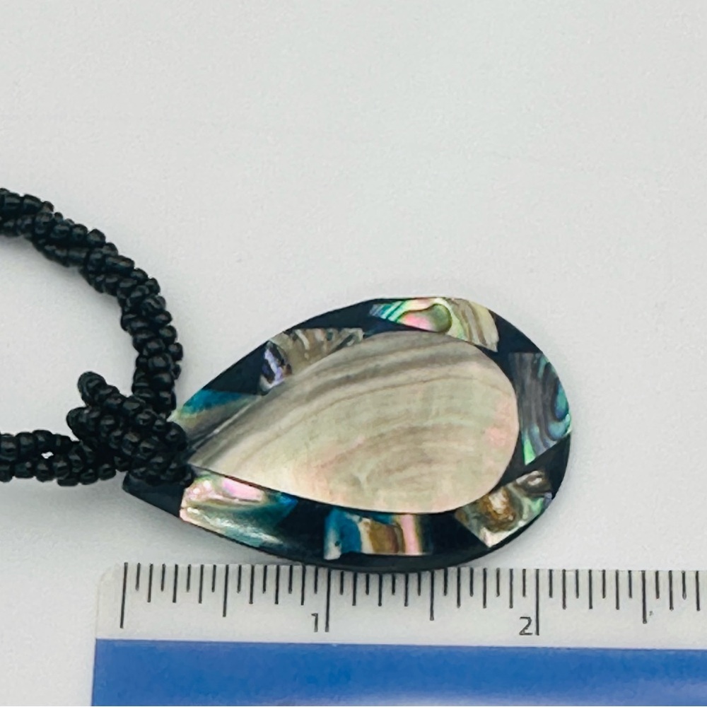 Handmade Onyx and Mother of Pearl Necklace - Picture 11 of 11